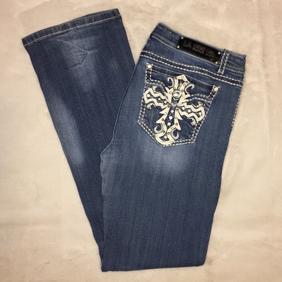 L.A. idol Denim - L.A. idol Mid Rise Blingy Boot Cut Jeans